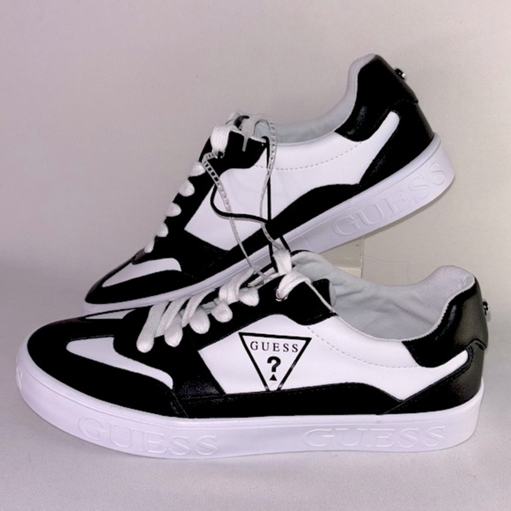 🆕 RARE Guess Womens Anaya Duo-Tone Logo-Embossed Sole Fashion Sneakers